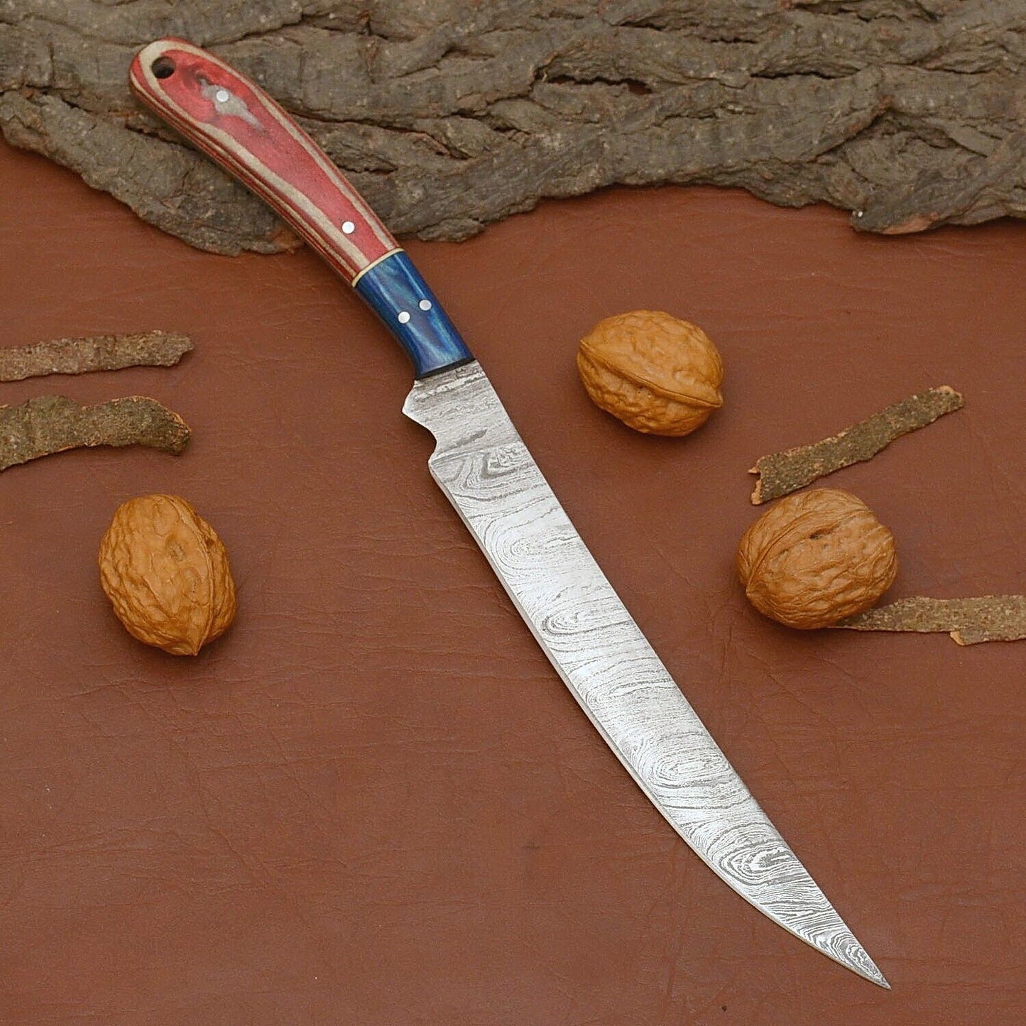Custom Handmade Damascus Steel Chef Knife – Professional Kitchen & Outdoor Knife