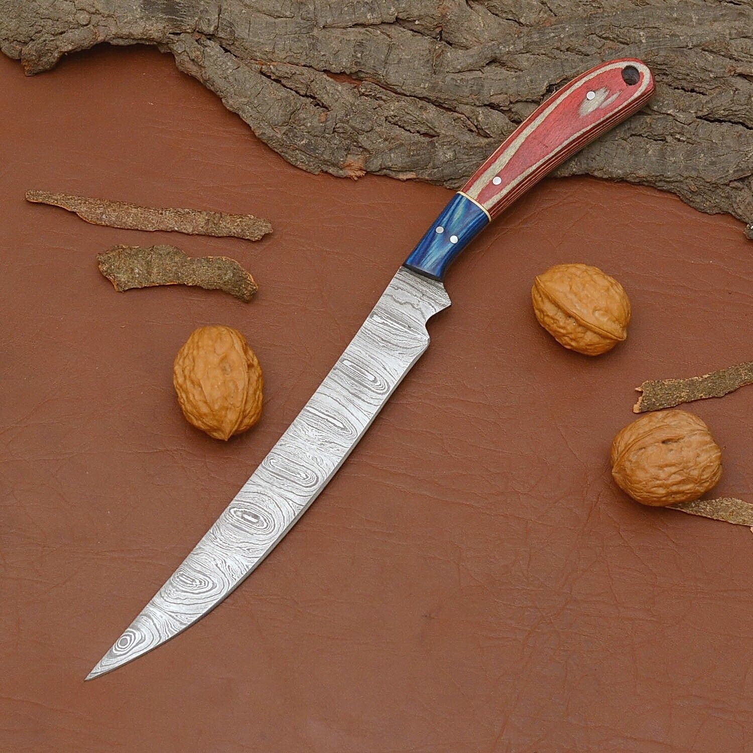 Custom Handmade Damascus Steel Chef Knife  Professional Kitchen  Outdoor Knife 1