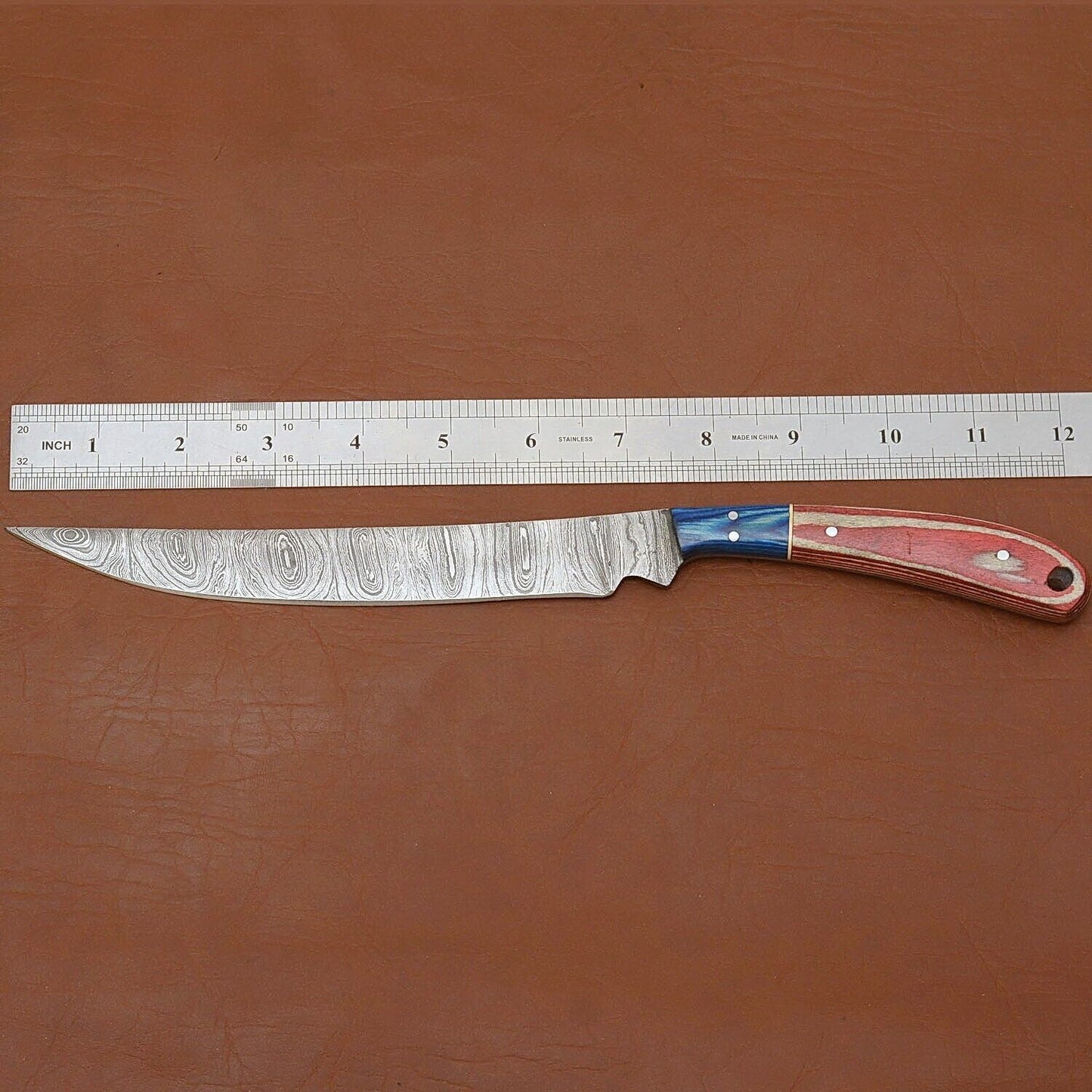 Custom Handmade Damascus Steel Chef Knife  Professional Kitchen  Outdoor Knife 2
