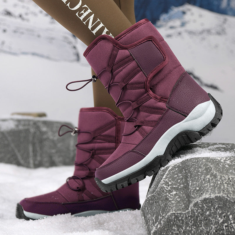 Waterproof Brand Winter Shoes Warm Plush Snow Boots NonSlip Outdoor Hiking  Work Ankle Boots For Wi 2