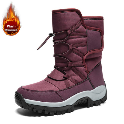 Waterproof Brand Winter Shoes Warm Plush Snow Boots NonSlip Outdoor Hiking  Work Ankle Boots For Wi 5