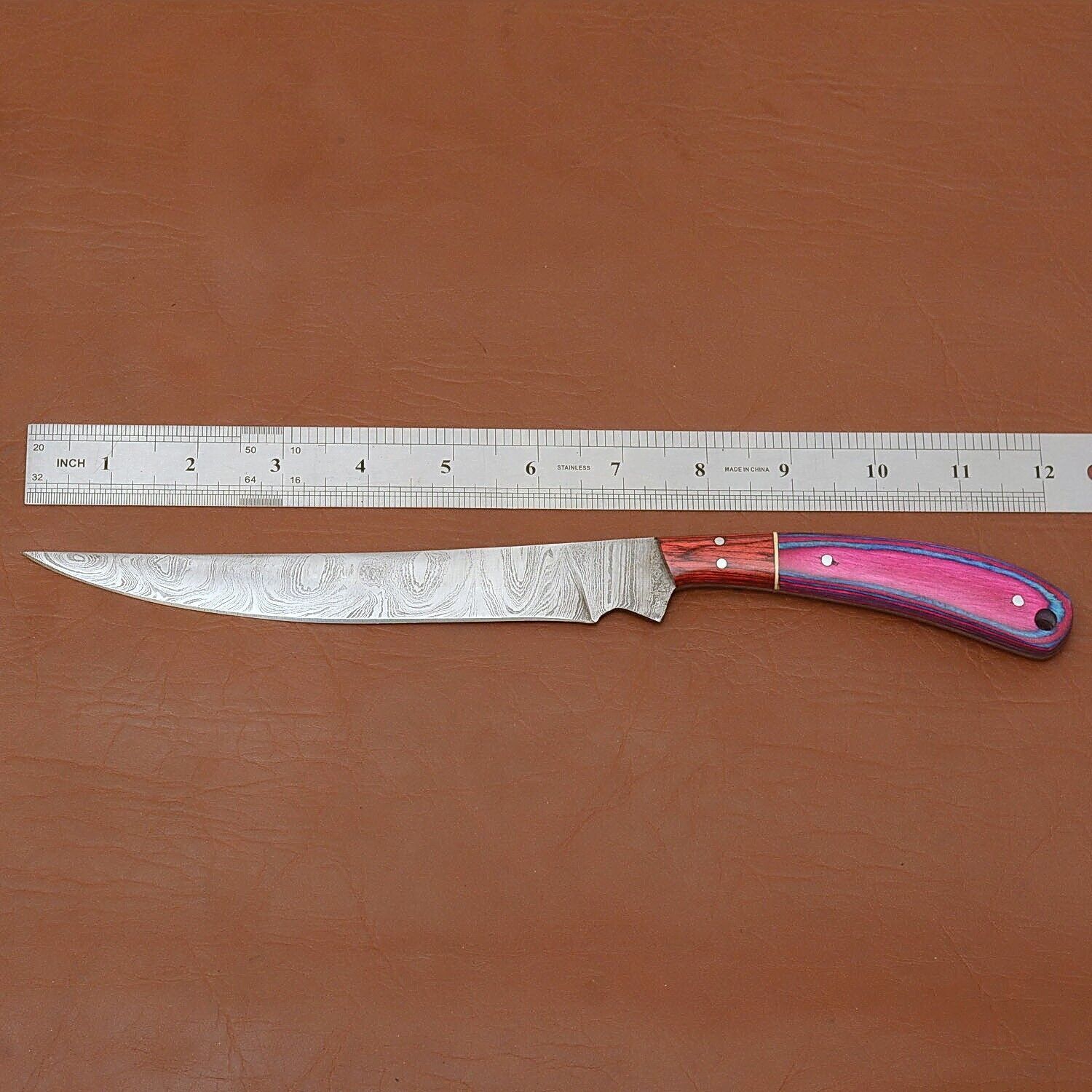 Handmade Damascus Steel Chef Knife  Professional Kitchen  Outdoor Knife 2