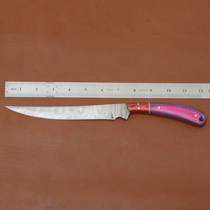 Handmade Damascus Steel Chef Knife  Professional Kitchen  Outdoor Knife 2