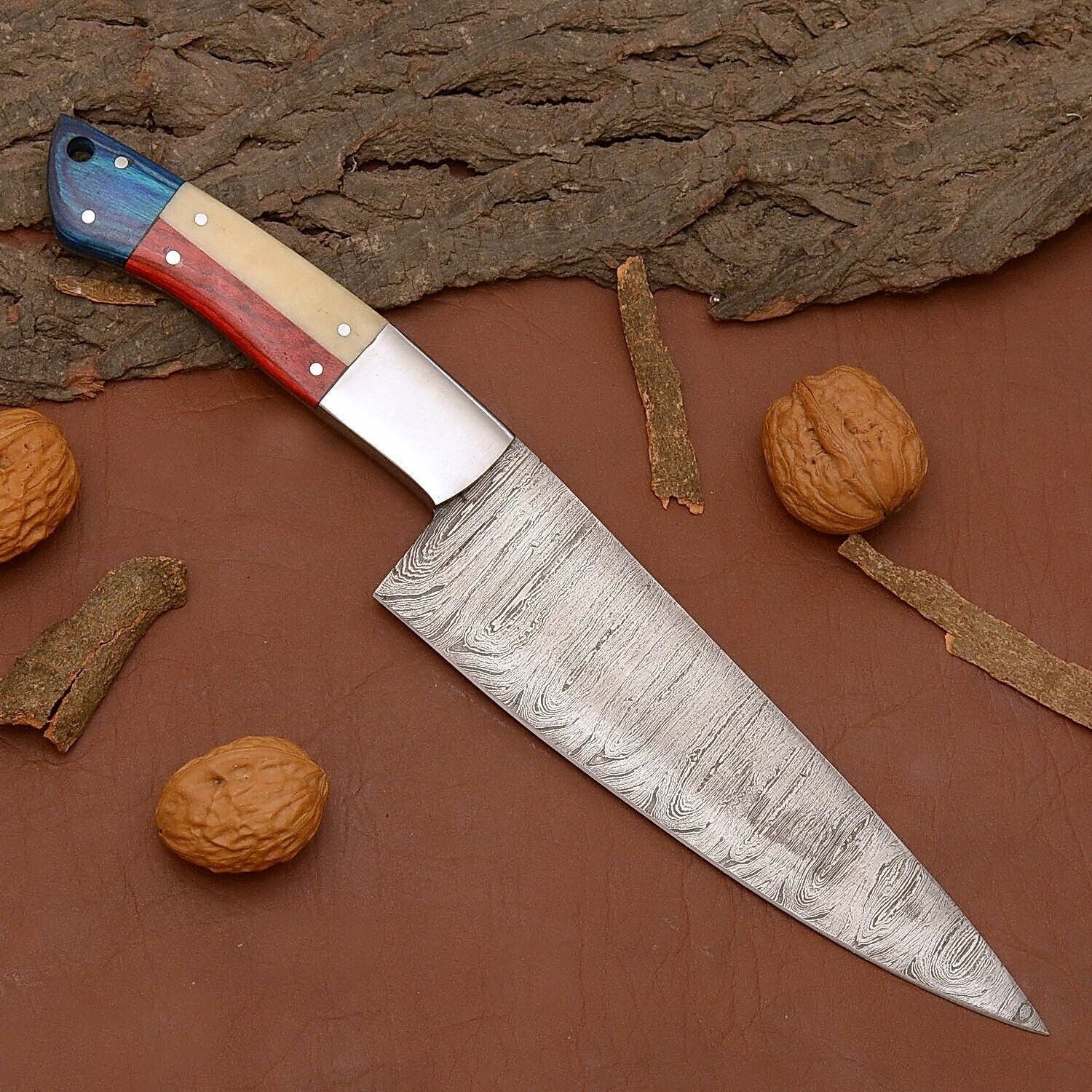 12 Handmade Damascus Steel Chef Knife  Razor Sharp Kitchen Knife 1