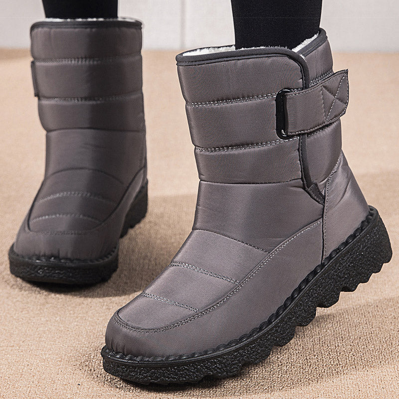 Stylish Women Boots Winter Shoes Waterproof Warm Fur Korea Style Black Ankle Boots For Women 4