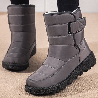 Stylish Women Boots Winter Shoes Waterproof Warm Fur Korea Style Black Ankle Boots For Women 4
