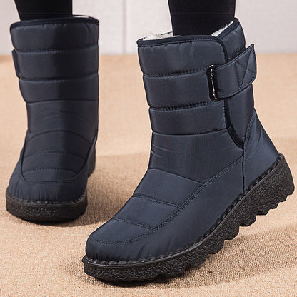 Stylish Women Boots Winter Shoes Waterproof Warm Fur Korea Style Black Ankle Boots For Women 5