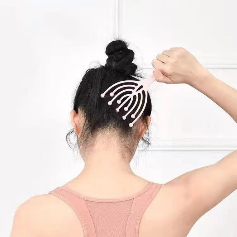 Hand Held Scalp and Neck Massager, Nine Claw Steel Ball Head Massager, Five Finger Relaxation Tool for Hair Growth