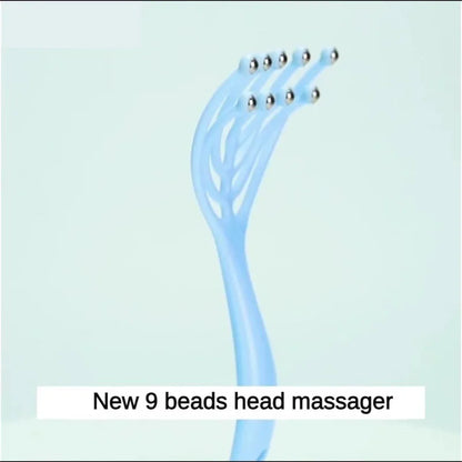 Hand Held Scalp and Neck Massager, Nine Claw Steel Ball Head Massager, Five Finger Relaxation Tool for Hair Growth