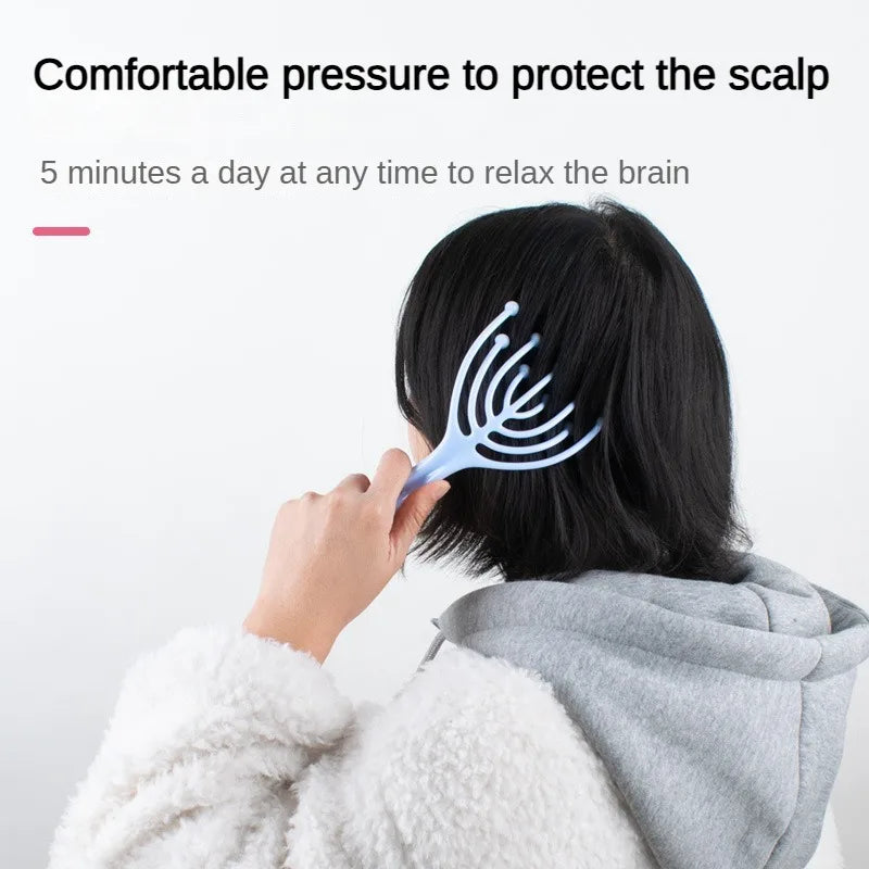 Hand Held Scalp and Neck Massager, Nine Claw Steel Ball Head Massager, Five Finger Relaxation Tool for Hair Growth