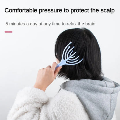 Hand Held Scalp and Neck Massager, Nine Claw Steel Ball Head Massager, Five Finger Relaxation Tool for Hair Growth