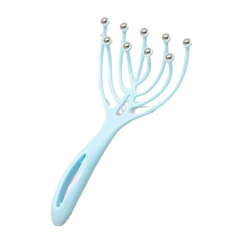 Hand Held Scalp and Neck Massager, Nine Claw Steel Ball Head Massager, Five Finger Relaxation Tool for Hair Growth