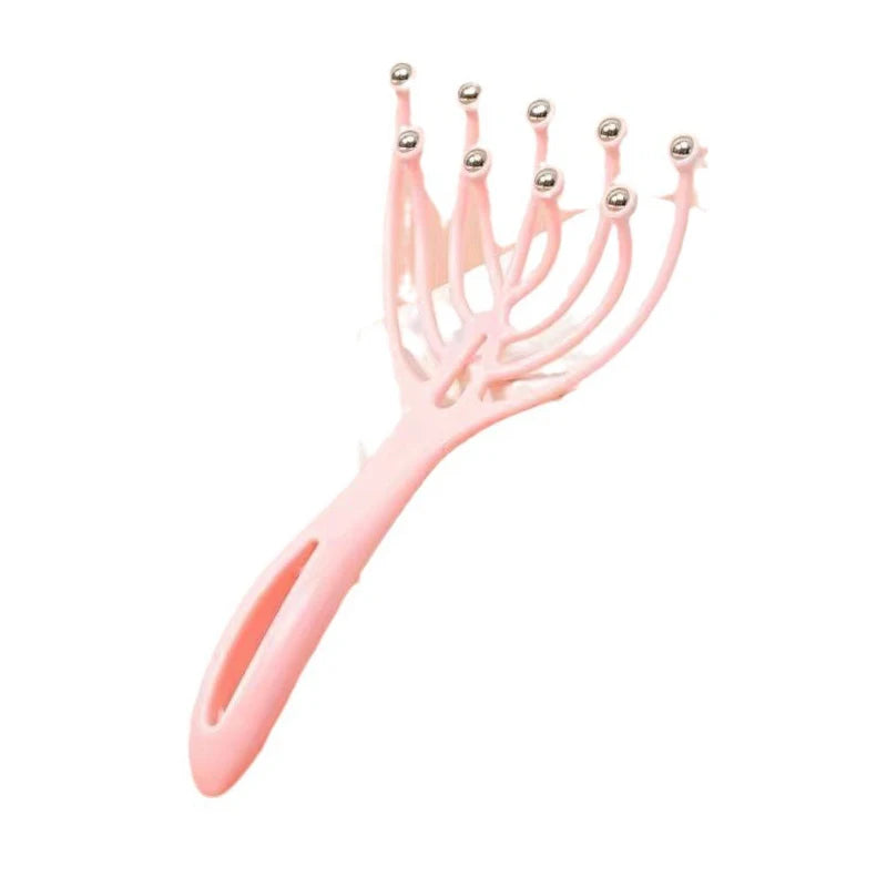 Hand Held Scalp and Neck Massager, Nine Claw Steel Ball Head Massager, Five Finger Relaxation Tool for Hair Growth