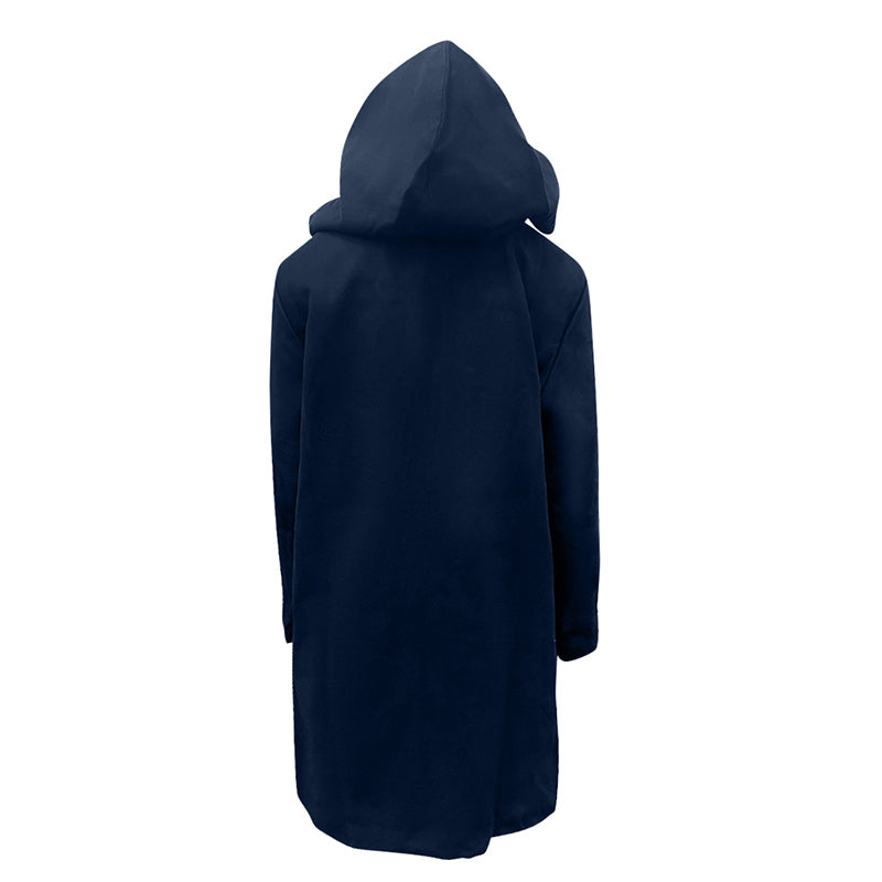 Classic Men's Winter Duffle Coat, Loose Fit Hooded Outwear, Wool Blend Toggle Jacket