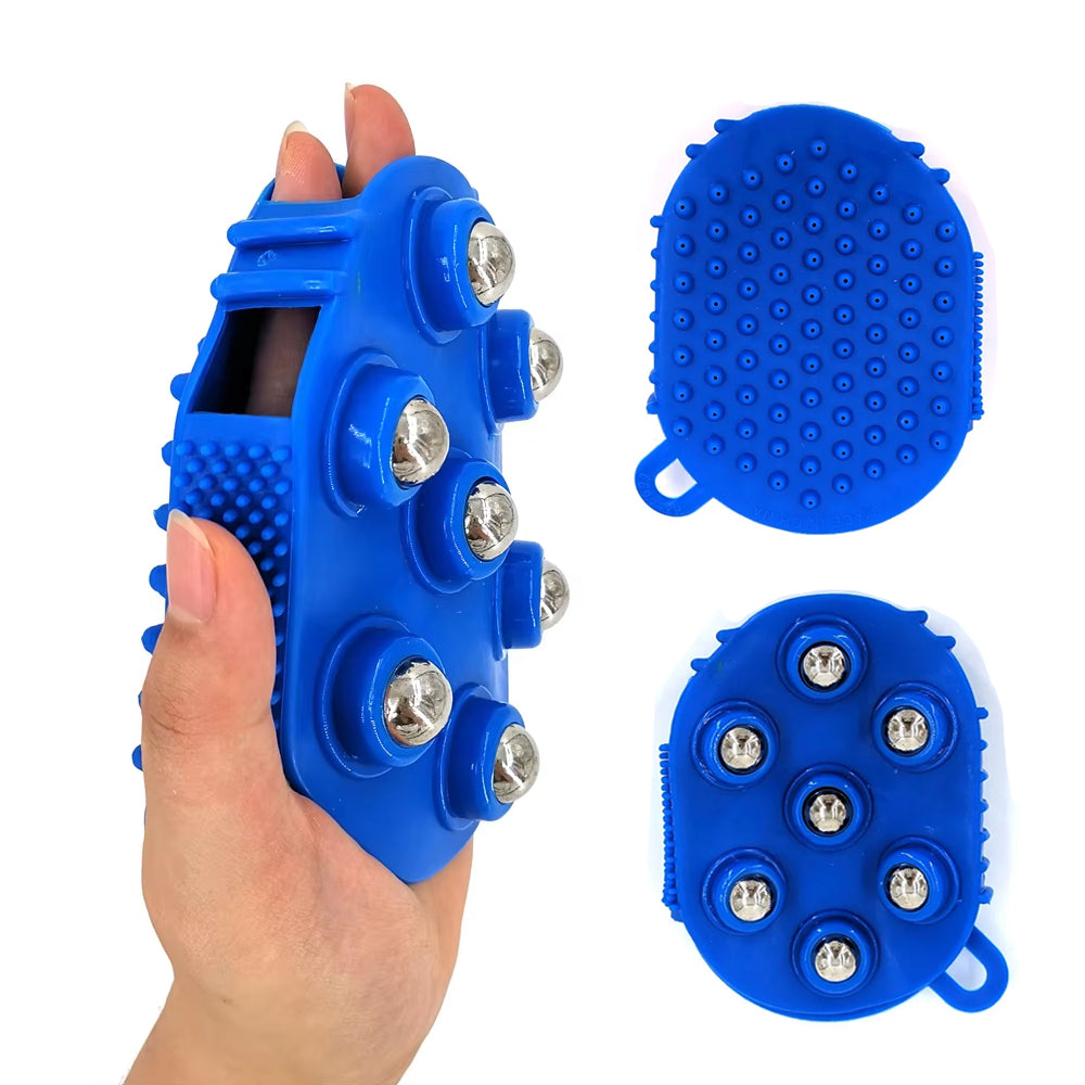 Body Massage Glove Roller 7 Balls Muscle Pain Relief Massager For Neck Shoulder Buttocks Anti Cellu 1
