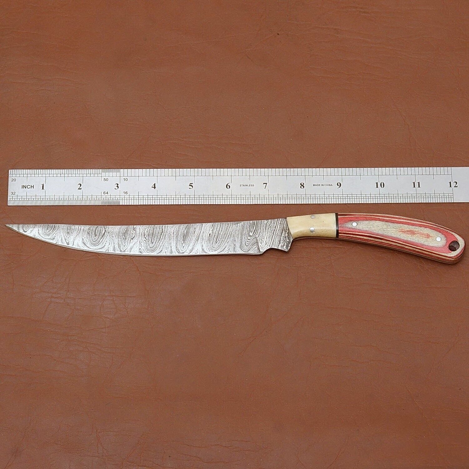 Handmade Damascus Steel Cooking Knife  Professional Chef Knife With Wooden Handle 2