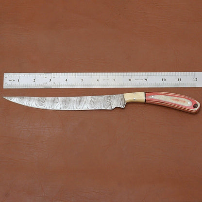 Handmade Damascus Steel Cooking Knife  Professional Chef Knife With Wooden Handle 2