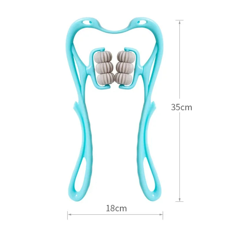 Manual Neck Clamp Massager, 6-Ball Cervical Roller, Shoulder and Neck Relaxation, Multifunctional Kneading Massager