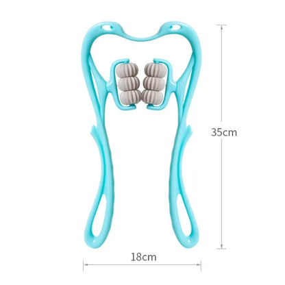 Manual Neck Clamp Massager, 6-Ball Cervical Roller, Shoulder and Neck Relaxation, Multifunctional Kneading Massager