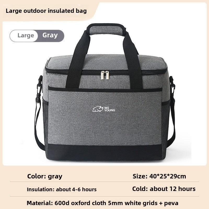 Large Capacity Oxford Fabric Cooler Bag Waterproof Thermal Picnic Bag For Outdoor Camping 4