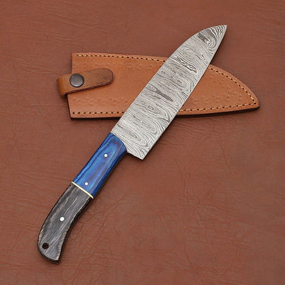 Professional Damascus Steel Kitchen Knife  Handmade Chef Knife For Cooking  Outdoor Use 3