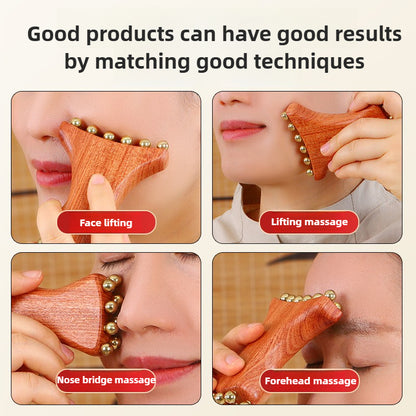 Lymphatic Detox Face Massager Radiant Skin Savior Natural Copper And Wood Beauty Tool Firms Jawline 3