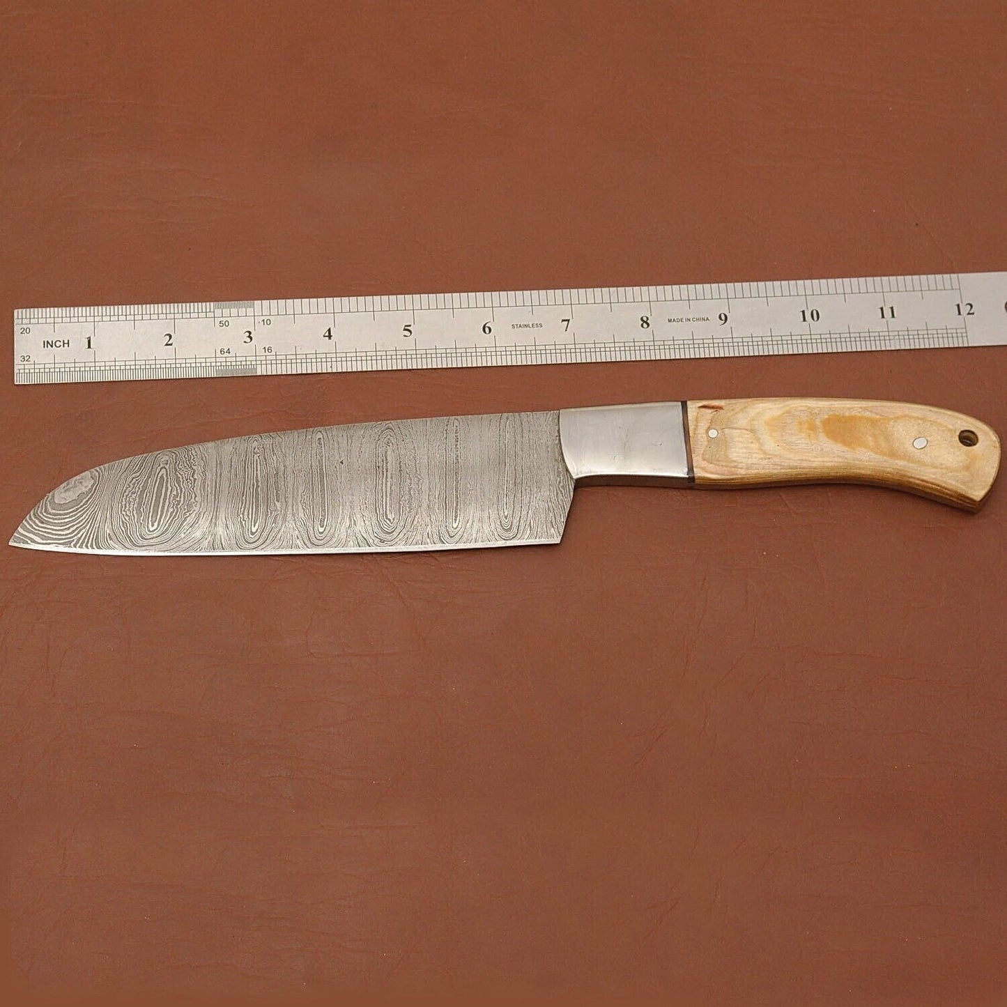 Premium Handmade Damascus Steel Knife  Chef Kitchen Knife With Wooden Handle 2
