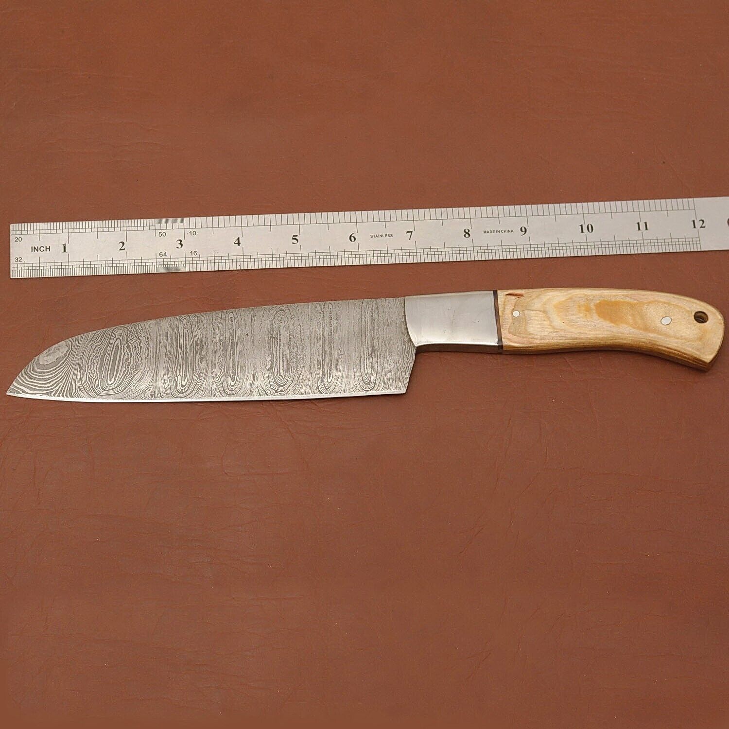 Premium Handmade Damascus Steel Knife  Chef Kitchen Knife With Wooden Handle 2