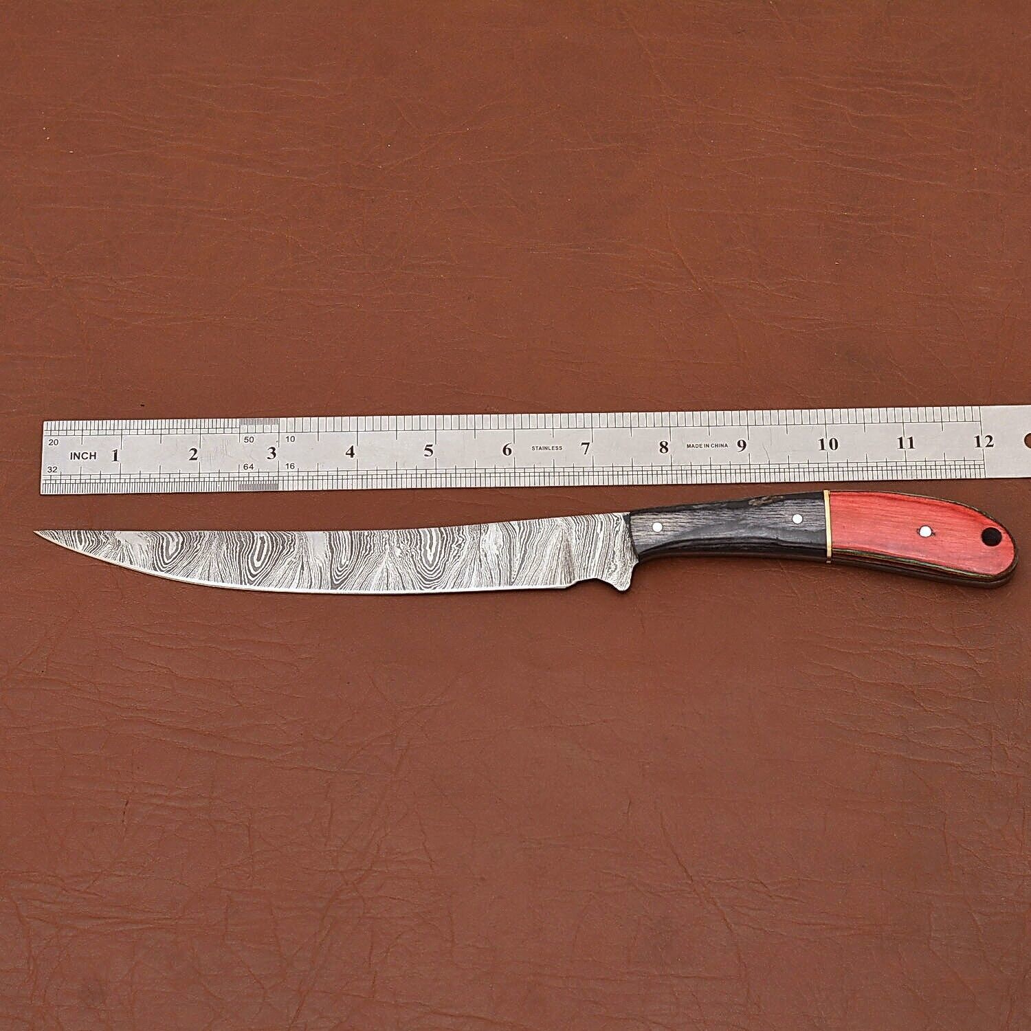 Unique Custom Damascus Steel Chef Knife  Handcrafted Kitchen Knife Gift Idea 2