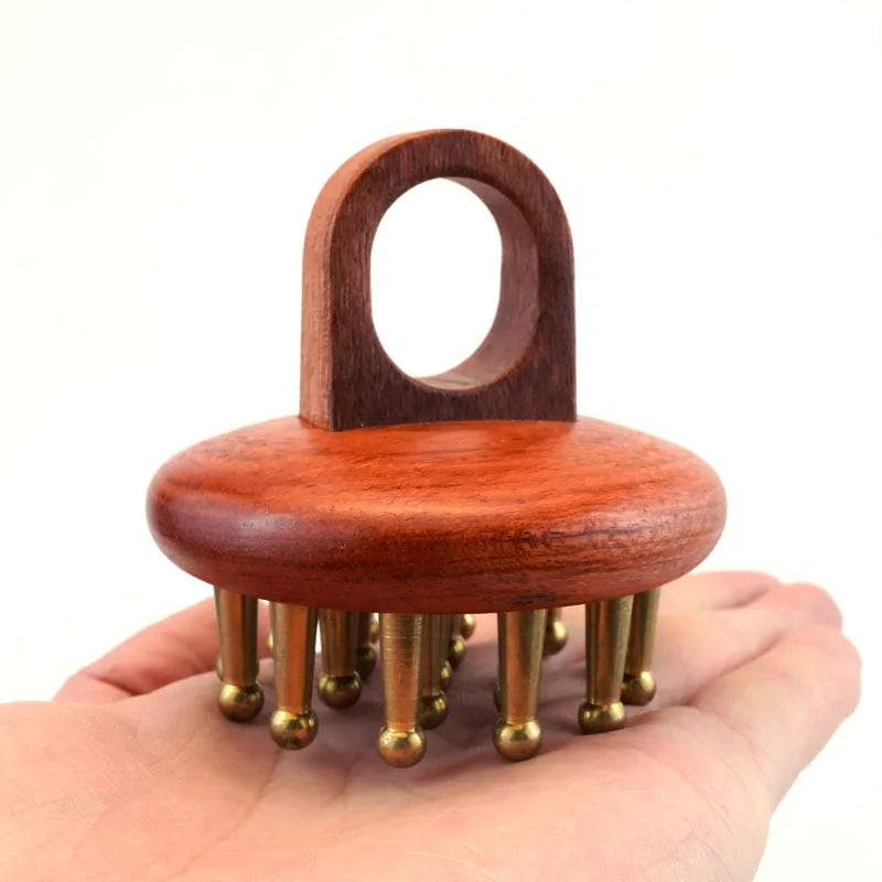 Sandalwood Meridians Fine Tooth Comb, Head Meridians Massage Comb, Guasha Scalp Massage Brush, Relax Body Massager