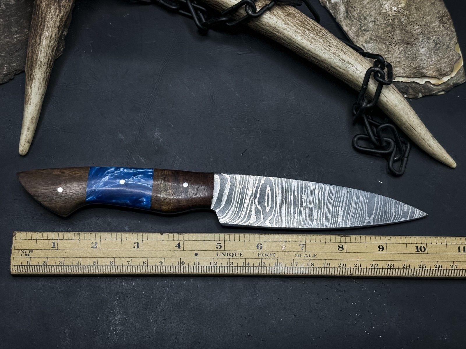 Damascus Steel Chef Knife  Handmade 12 Kitchen Knife For Home  Outdoor Cooking 2
