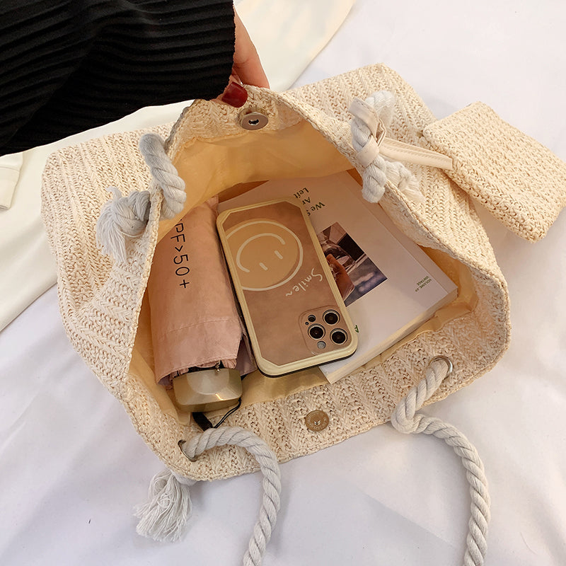 Fashion Large Capacity, Women Handbags, Summer Beach Bag, Casual Bali, Straw Tote Bag, Big Purse
