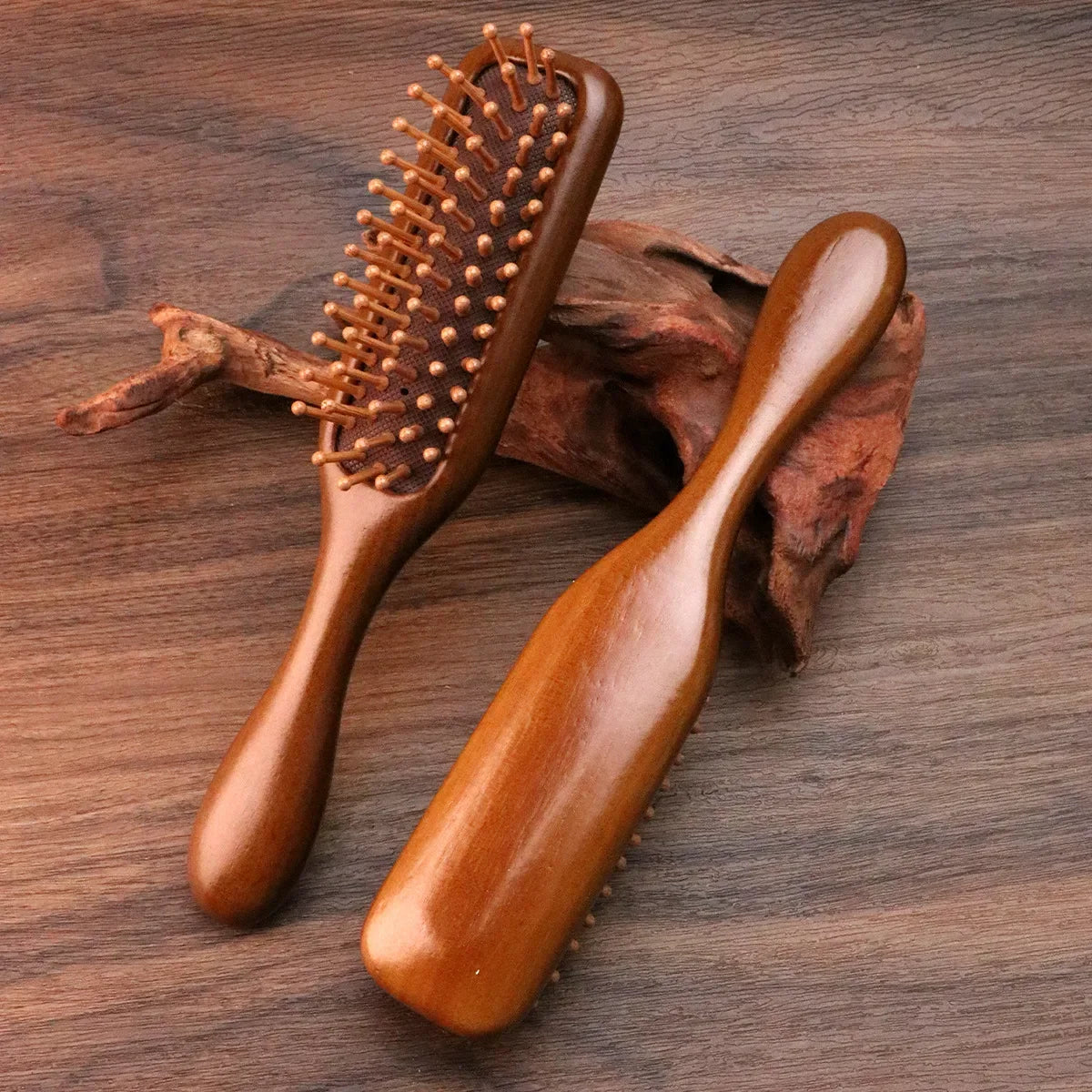 Sandalwood Massage Comb Meridian Hair Care Golden Silk Narrow Air Bag Comb 1
