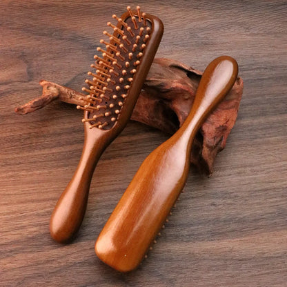 Sandalwood Massage Comb Meridian Hair Care Golden Silk Narrow Air Bag Comb 1