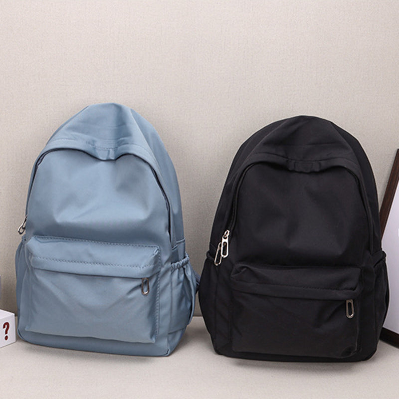 Waterproof Large Capacity School Backpack, Women Schoolbag, Smooth Zipper Solid Color, Teens Girl Casual Daypack Bag