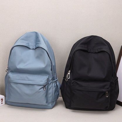 Waterproof Large Capacity School Backpack, Women Schoolbag, Smooth Zipper Solid Color, Teens Girl Casual Daypack Bag