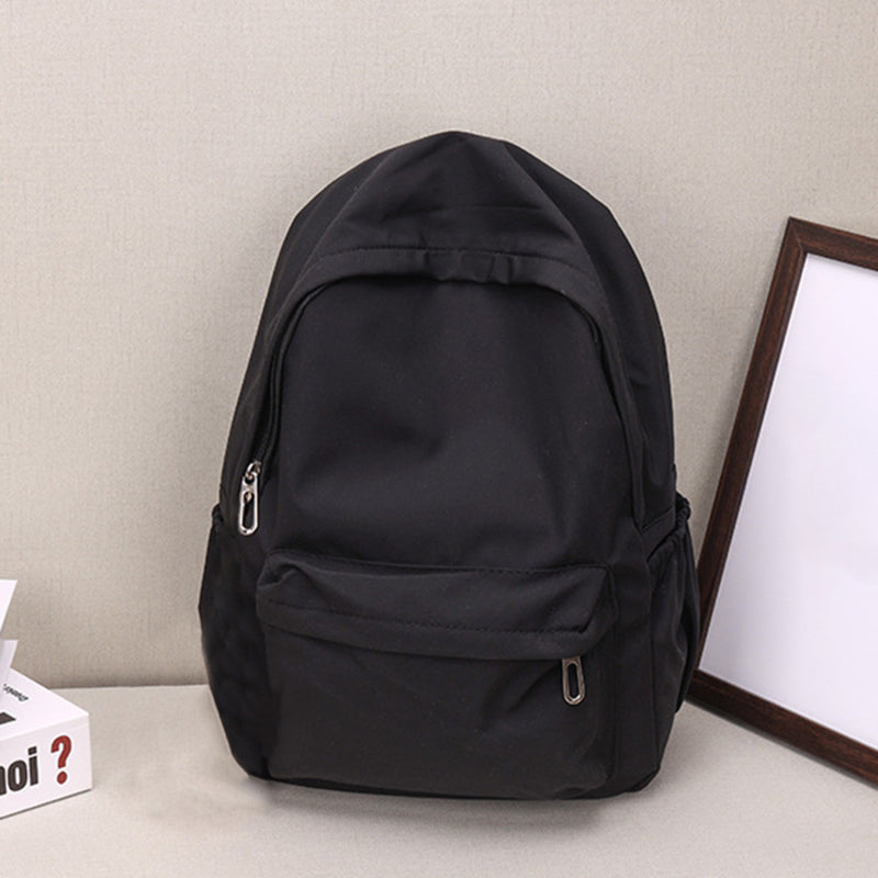 Waterproof Large Capacity School Backpack, Women Schoolbag, Smooth Zipper Solid Color, Teens Girl Casual Daypack Bag
