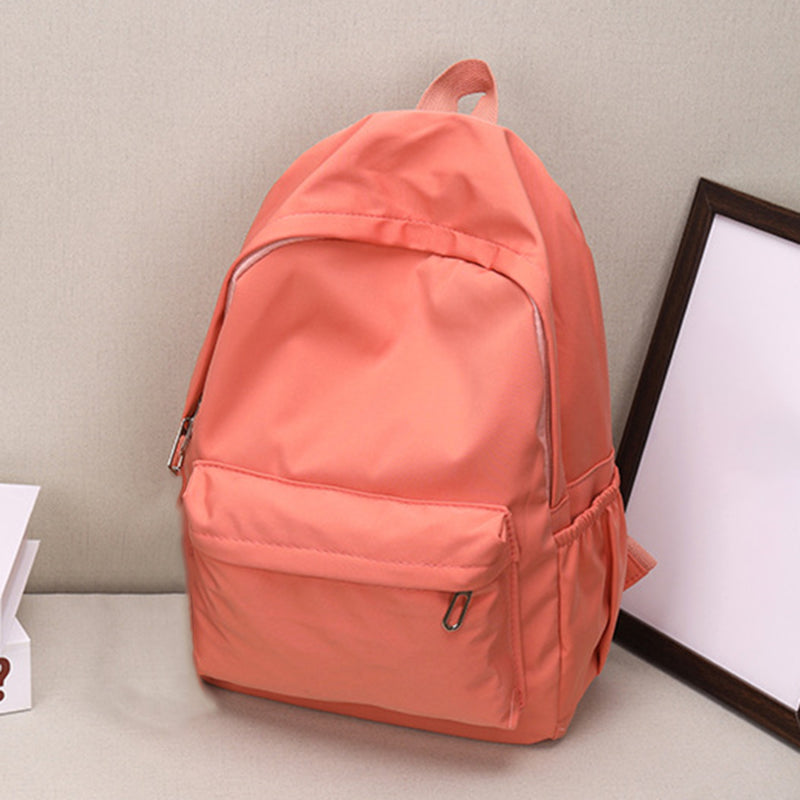 Waterproof Large Capacity School Backpack, Women Schoolbag, Smooth Zipper Solid Color, Teens Girl Casual Daypack Bag
