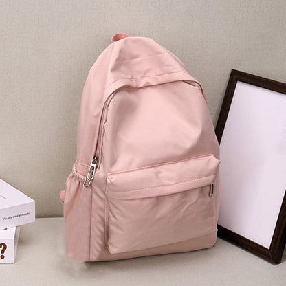 Waterproof Large Capacity School Backpack, Women Schoolbag, Smooth Zipper Solid Color, Teens Girl Casual Daypack Bag