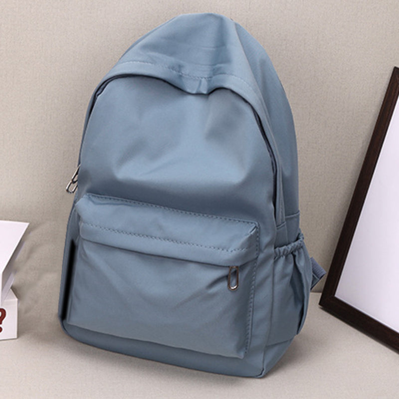 Waterproof Large Capacity School Backpack, Women Schoolbag, Smooth Zipper Solid Color, Teens Girl Casual Daypack Bag
