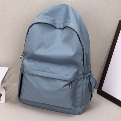 Waterproof Large Capacity School Backpack, Women Schoolbag, Smooth Zipper Solid Color, Teens Girl Casual Daypack Bag