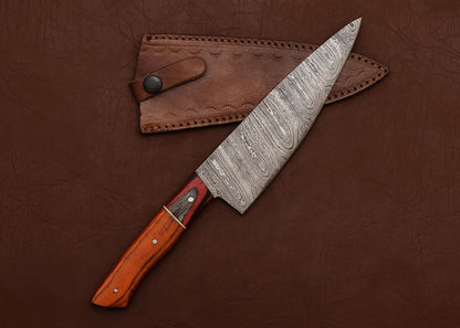 Handcrafted Damascus Chef Knife  Wooden Handle Kitchen Knife For Everyday Use 1