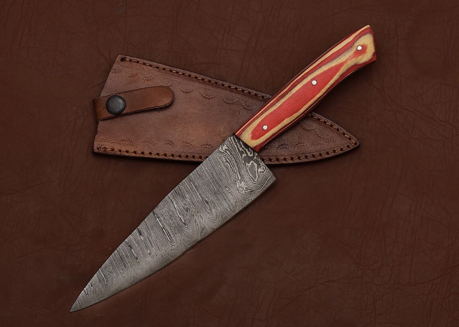 Handmade Damascus Steel Cooking Knife  Professional Chef Tool For Kitchen Lovers 2