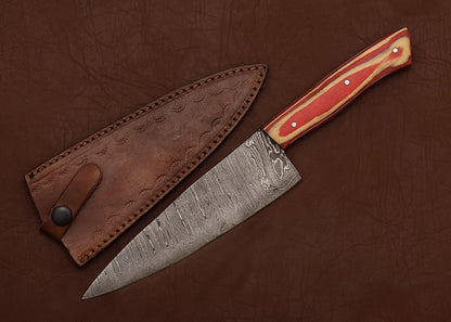 Handmade Damascus Steel Cooking Knife – Professional Chef Tool for Kitchen Lovers
