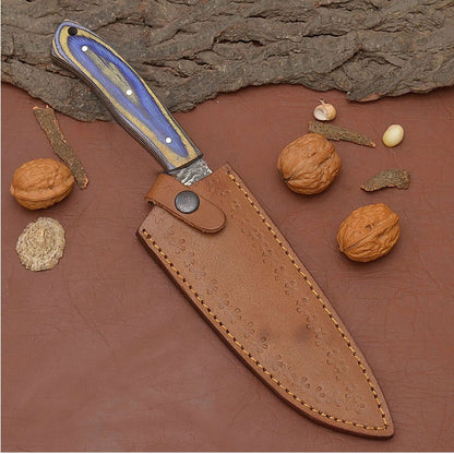 Custom Forged Damascus Steel Kitchen Knife  12 Chef Knife With Wood Handle 3