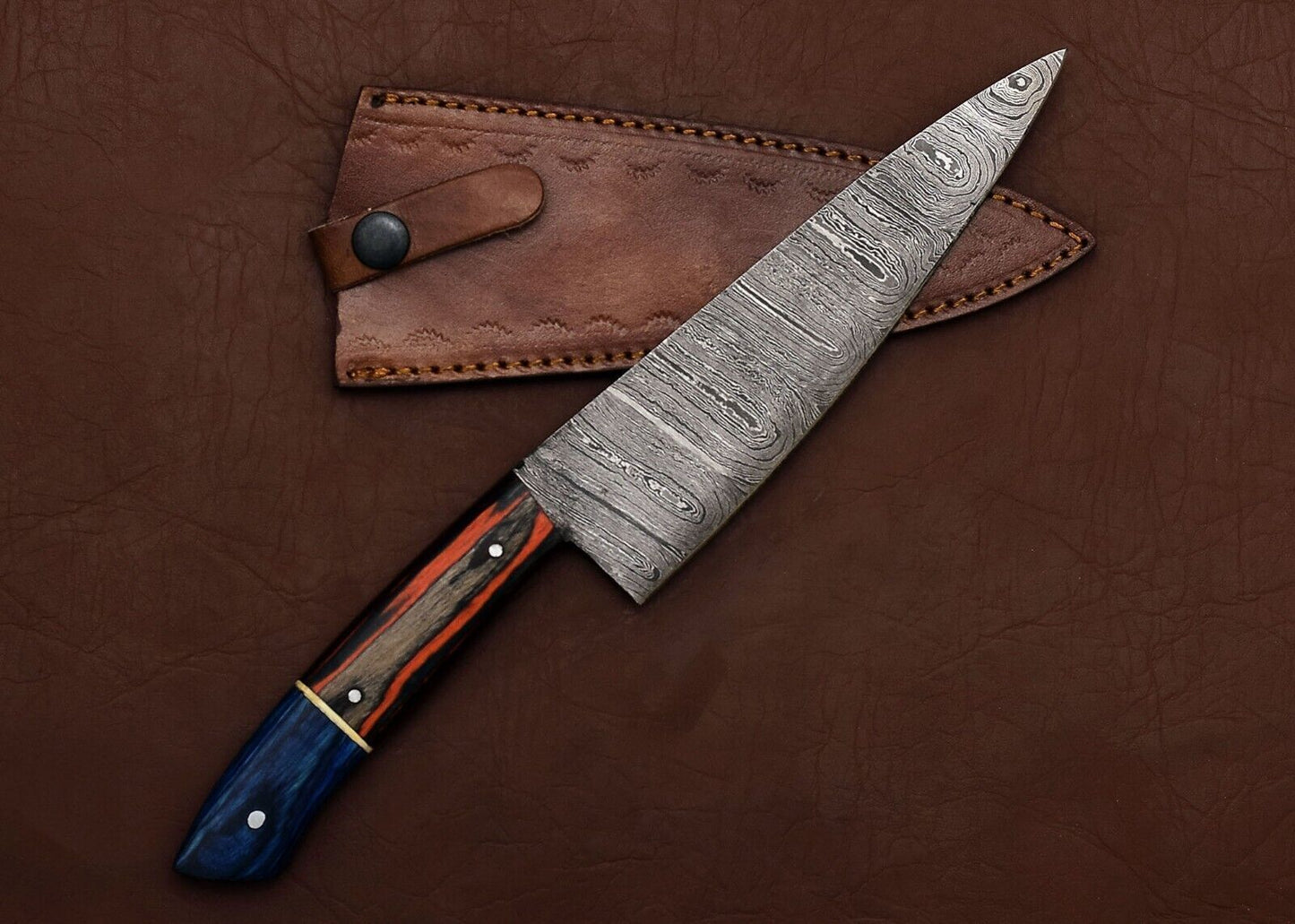 Premium Handmade Damascus Steel Chef Knife  Professional Kitchen  Outdoor Knife 1
