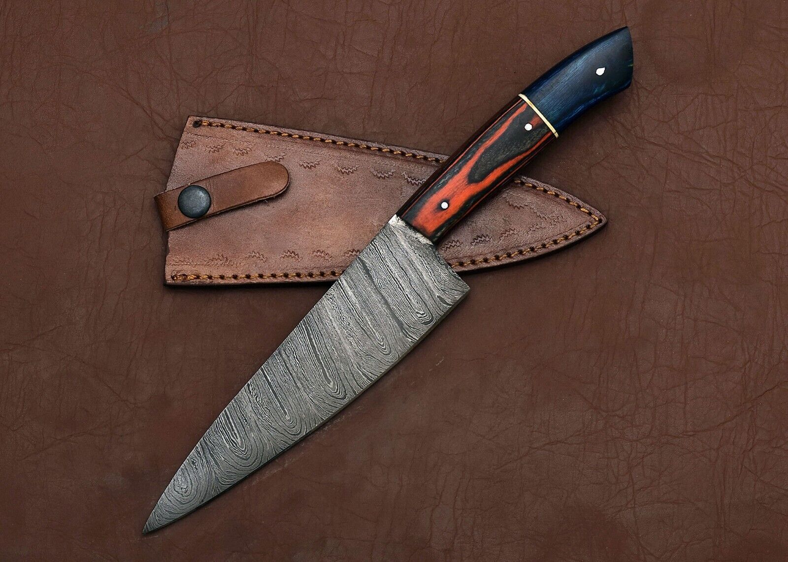Premium Handmade Damascus Steel Chef Knife  Professional Kitchen  Outdoor Knife 2