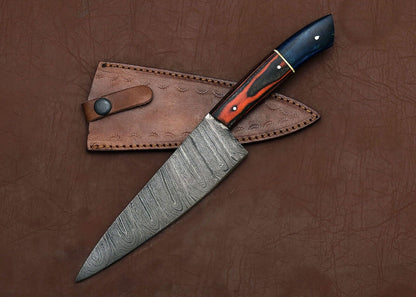 Premium Handmade Damascus Steel Chef Knife  Professional Kitchen  Outdoor Knife 2
