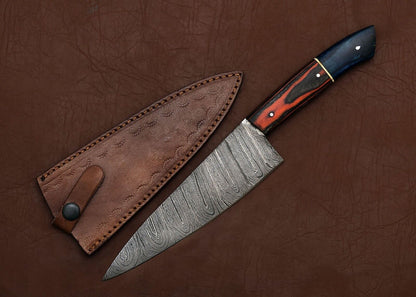 Premium Handmade Damascus Steel Chef Knife – Professional Kitchen & Outdoor Knife
