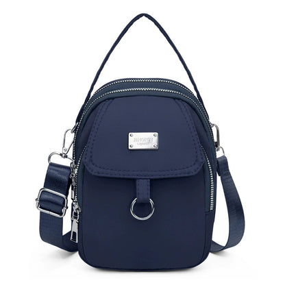 Lightweight Nylon Crossbody Bag for Women, Casual Mini Handbag, Shoulder Tote Purse with Multiple Zip Compartments